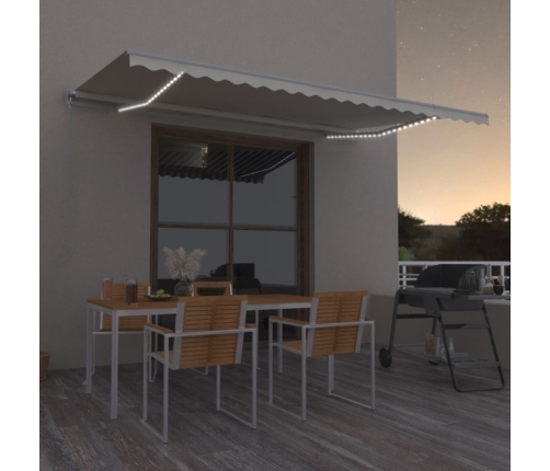 Toldo retráctil manual crema 500x350 cm