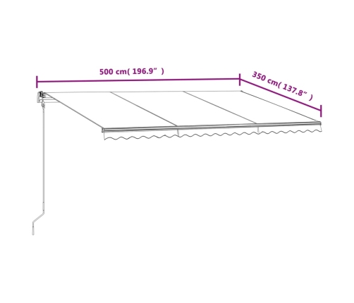 Toldo retráctil automático crema 500x350 cm