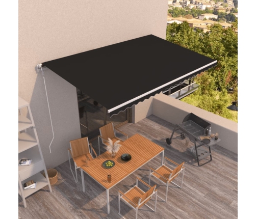 Toldo retráctil automático gris antracita 500x350 cm