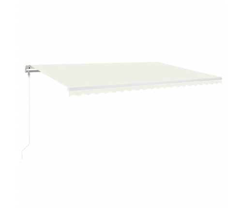 Toldo automático con LED sensor de viento crema 500x350 cm