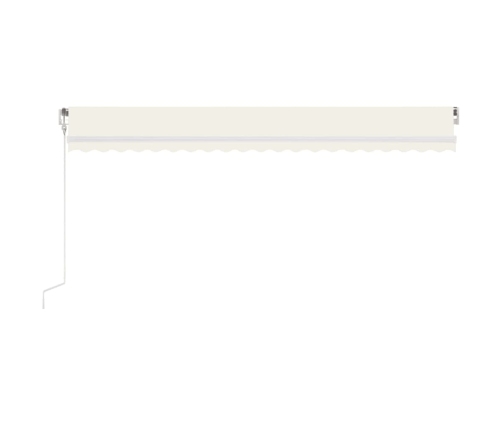 Toldo automático con LED sensor de viento crema 500x350 cm