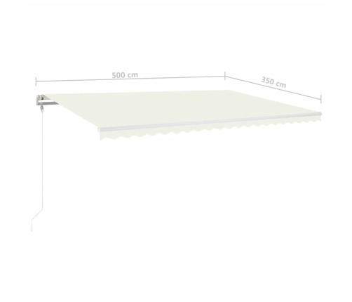 Toldo automático con LED sensor de viento crema 500x350 cm