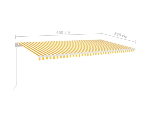 Toldo manual retráctil con LED amarillo y blanco 600x350 m