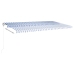Toldo automático retráctil azul y blanco 600x350 cm