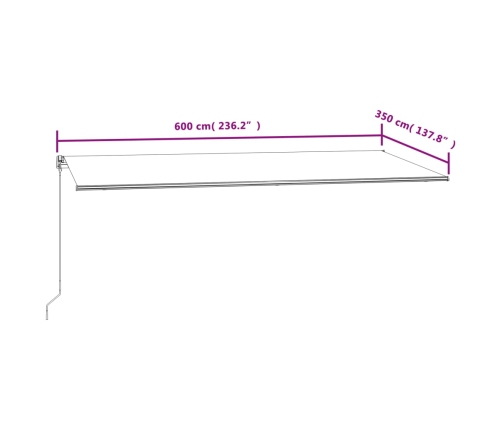 Toldo retráctil automático crema 600x350 cm