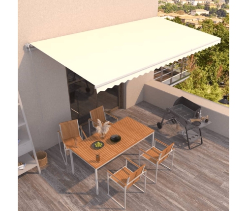 Toldo retráctil automático crema 600x350 cm