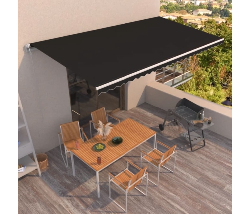 Toldo retráctil automático gris antracita 600x350 cm