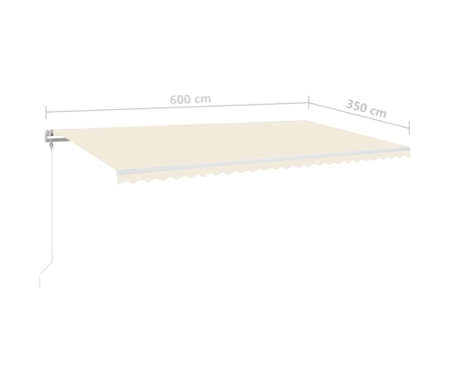 Toldo automático con LED sensor de viento crema 600x350 cm