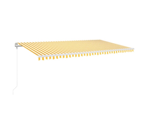 Toldo automático LED sensor de viento amarillo blanco 600x350cm