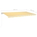 Toldo automático LED sensor de viento amarillo blanco 600x350cm