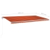 Toldo automático LED sensor de viento naranja marrón 600x350 cm