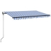 Toldo automático LED sensor de viento azul y blanco 300x250 cm