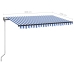 Toldo automático LED sensor de viento azul y blanco 300x250 cm