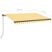 Toldo retráctil manual amarillo y blanco 350x250 cm