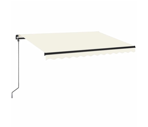 Toldo retráctil manual con LED color crema 350x250 cm