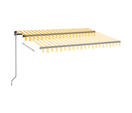 Toldo manual retráctil con LED amarillo y blanco 350x250 cm