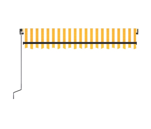 Toldo manual retráctil con LED amarillo y blanco 350x250 cm