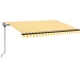 Toldo retráctil automático amarillo y blanco 350x250 cm