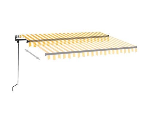 Toldo retráctil automático amarillo y blanco 350x250 cm