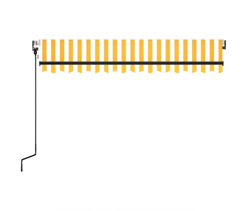 Toldo retráctil automático amarillo y blanco 350x250 cm