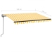 Toldo retráctil automático amarillo y blanco 350x250 cm