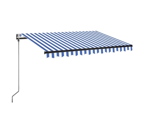 Toldo automático LED sensor de viento azul y blanco 350x250 cm