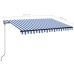 Toldo automático LED sensor de viento azul y blanco 350x250 cm