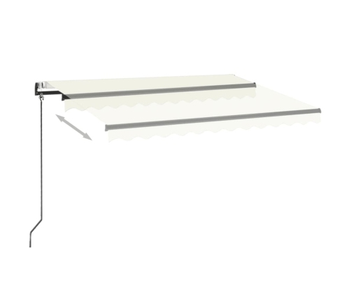 Toldo automático con LED y sensor de viento crema 350x250 cm