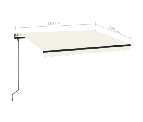 Toldo automático con LED y sensor de viento crema 350x250 cm