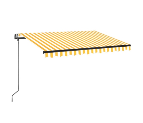 Toldo automático LED sensor de viento amarillo blanco 350x250cm