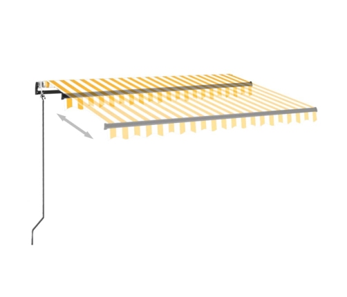 Toldo automático LED sensor de viento amarillo blanco 350x250cm