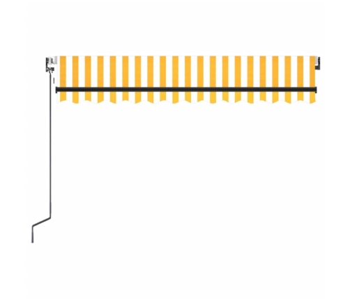 Toldo automático LED sensor de viento amarillo blanco 350x250cm