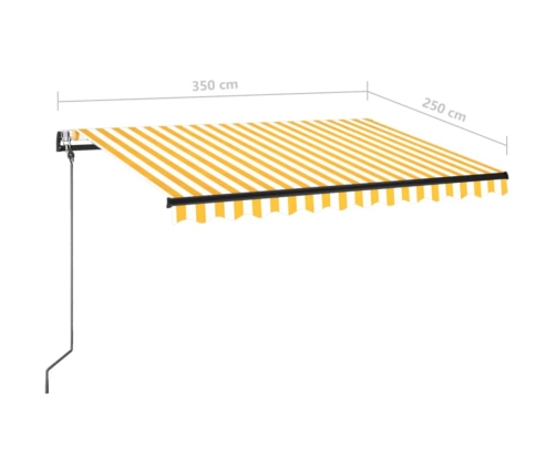 Toldo automático LED sensor de viento amarillo blanco 350x250cm