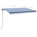 Toldo automático LED sensor de viento azul y blanco 400x300 cm