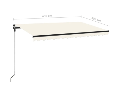 Toldo retráctil manual crema 450x300 cm