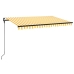 Toldo retráctil manual amarillo y blanco 450x300 cm