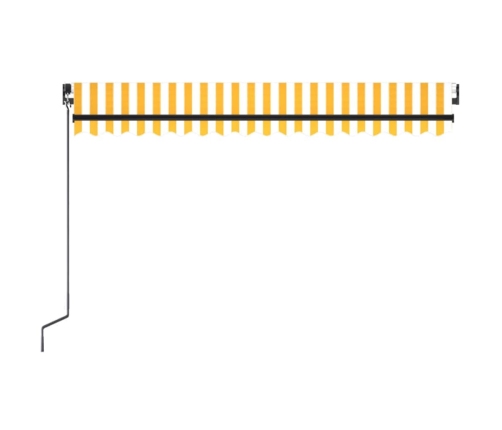 Toldo retráctil manual amarillo y blanco 450x300 cm