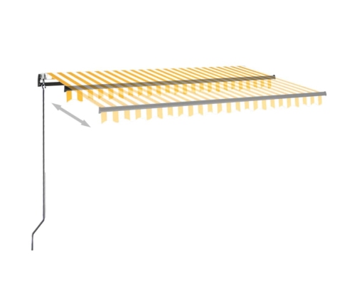 Toldo retráctil automático amarillo y blanco 450x300 cm