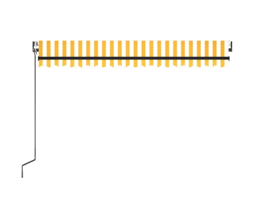 Toldo retráctil automático amarillo y blanco 450x300 cm