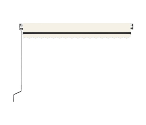 Toldo automático con LED y sensor de viento crema 450x300 cm