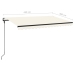 Toldo automático con LED y sensor de viento crema 450x300 cm