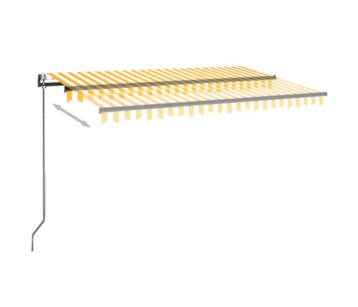 Toldo automático LED sensor de viento amarillo blanco 450x300cm