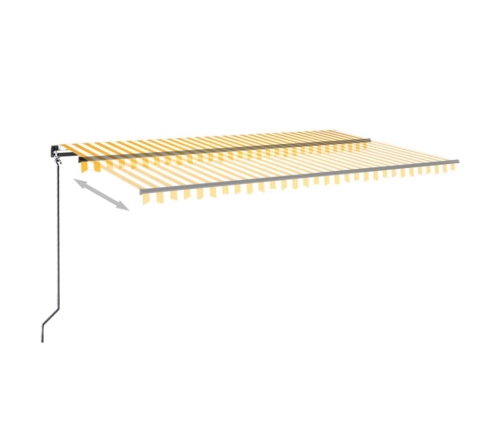 Toldo retráctil manual con luz LED amarillo y blanco 500x300 cm