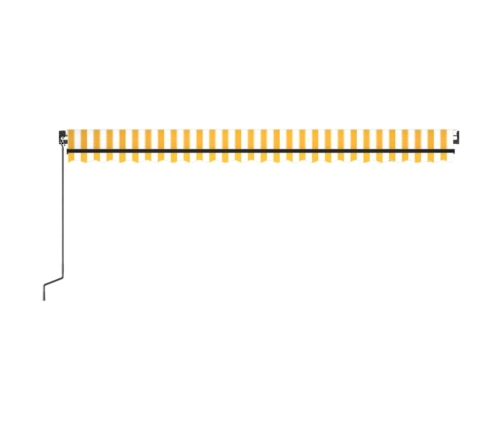 Toldo retráctil manual con luz LED amarillo y blanco 500x300 cm