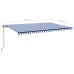 Toldo automático LED sensor de viento azul y blanco 500x300 cm