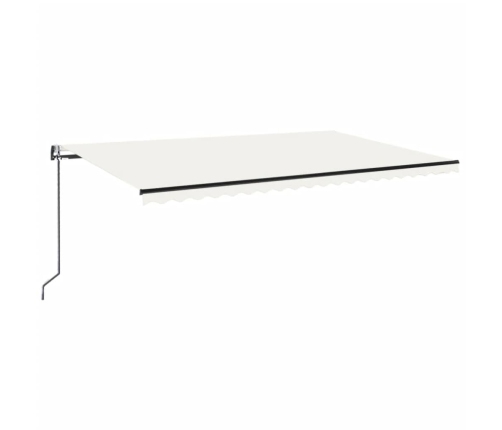 Toldo automático con LED y sensor de viento crema 500x300 cm