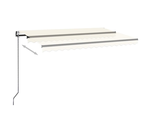 Toldo automático con LED y sensor de viento crema 500x300 cm