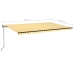 Toldo automático LED sensor de viento amarillo blanco 500x300cm