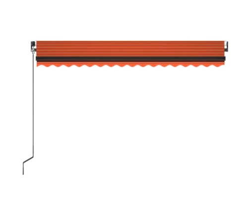 Toldo retráctil manual naranja y marrón 400x350 cm