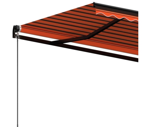 Toldo retráctil manual naranja y marrón 400x350 cm